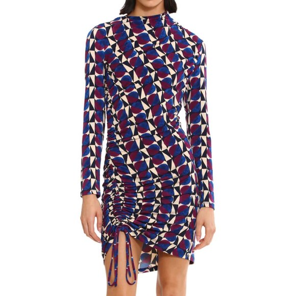 NWT Donna Morgan For Maggy London Juna Geo Print In Cream And Blue - Picture 5 of 7